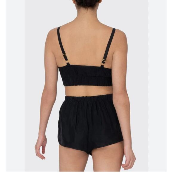 NWT Rya Collection Magnolia Bralette Set Short Pajamas Stretch Black Women's M - Picture 2 of 12